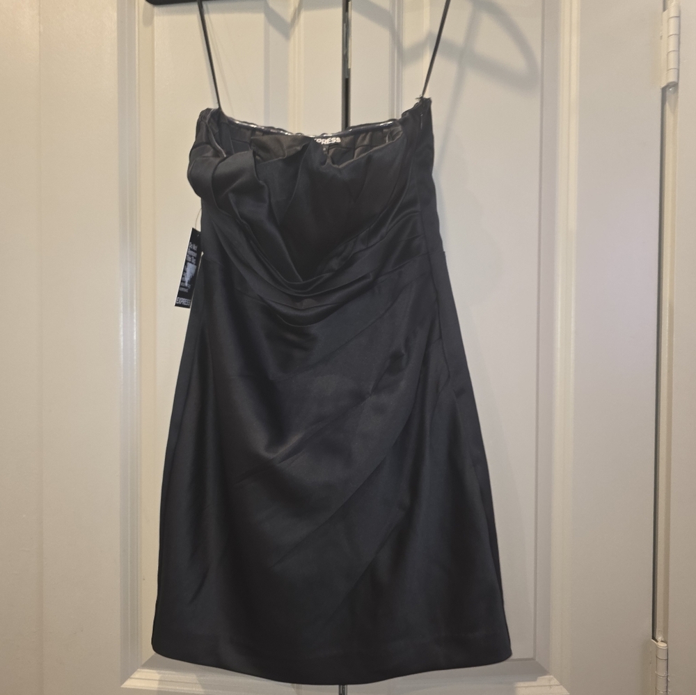 Express Black Strapless Dress
